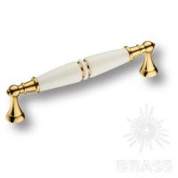 2119-60-128-000-KREM-GOLD LINE (69) Ручка скоба, глянцевое золото/кремовый 128 мм