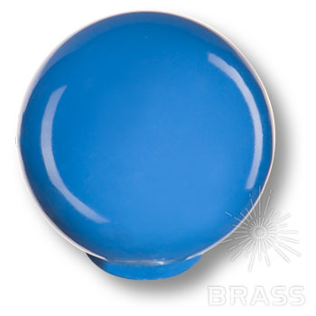 626AZM2 Ручка кнопка детская коллекция , выполнена в форме шара, цвет голубой глянцевый