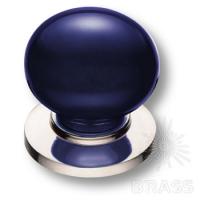 3005-51-KOBALT PEARL Ручка кнопка, глянцевый никель/синий
