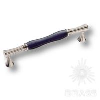 2204-51-160-KOBALT PEARL Ручка скоба керамика с металлом, синий/глянцевый никель 160 мм