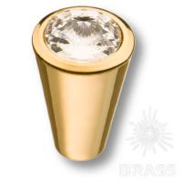 25.355.16.SWA.19 Ручка кнопка с кристаллом Swarovski эксклюзивная коллекция, глянцевое золото 24K