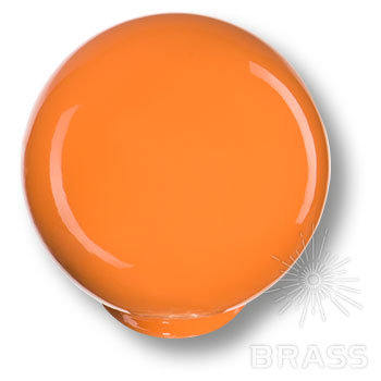 626NA Ручка кнопка детская коллекция, выполнена в форме шара, оранжевый глянцевый