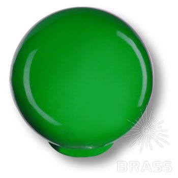 626VE Ручка кнопка детская коллекция, выполнена в форме шара, зелёный глянцевый