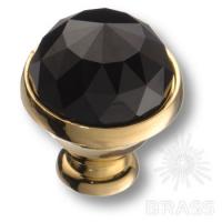 0Z5742.BN0.00 Ручка кнопка с черным кристаллом Swarovski эксклюзивная коллекция, глянцевое золото