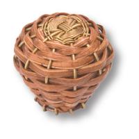 110A1 Ручка кнопка, бамбуковое  плетение на латунно-проволочном каркасе