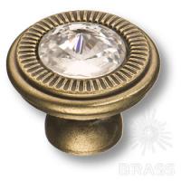 25.319.25.SWA.12 Ручка кнопка с кристаллом Swarovski, античная бронза