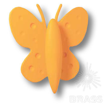 453032ST07 Ручка кнопка детская, бабочка желтая 32 мм