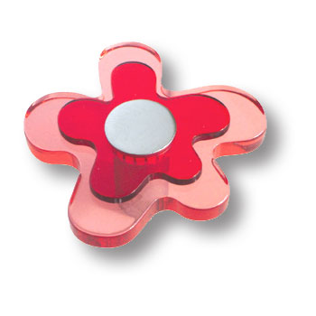 678RJ Ручка кнопка детская, цветок красный