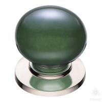 3005-51-GREEN PEARL Ручка кнопка, глянцевый никель/зелёный