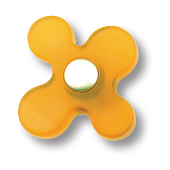 608MI Ручка кнопка детская, цветок оранжевый
