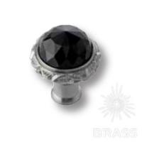 0Z5743.BN0.62 Ручка кнопка с черным кристаллом Swarovski эксклюзивная коллекция, старое серебро
