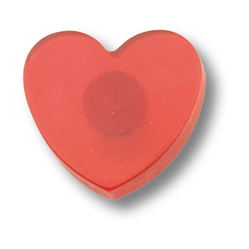 609RJ Ручка кнопка детская, сердце красное