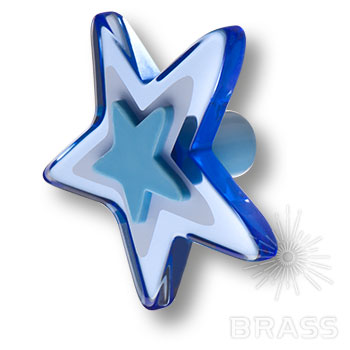 667AZX Ручка-кнопка в форме звезды, цвет синий