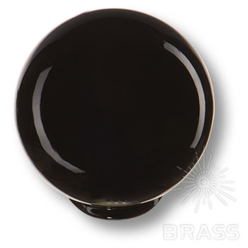 626NE1 Ручка кнопка детская коллекция , выполнена в форме шара, цвет черный глянцевый