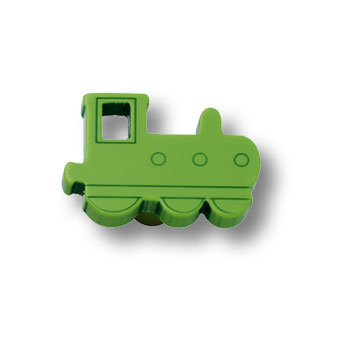 605VE Ручка кнопка детская, паровозик зелёный