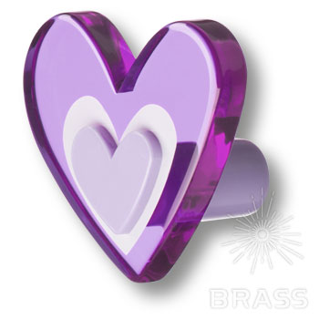 666MOX Ручка-кнопка в форме сердца, цвет фиолетовый