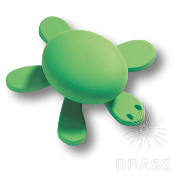 456025ST06 Ручка кнопка детская, черепаха зеленая