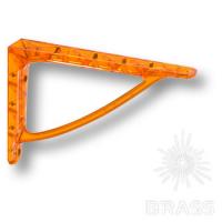 CRISTALL-A OP.ARANCIO Полкодержатель ( 2шт.), прозрачный пластик, цвет - оранжевый, 120 мм