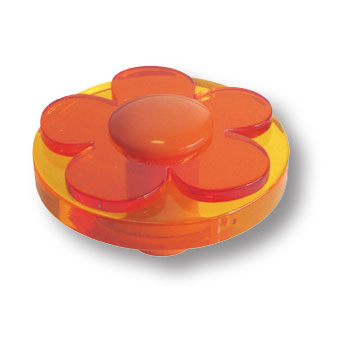 679NA Ручка кнопка детская, цветок оранжевый