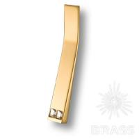 25144-003-32-SWR Ручка скоба с кристаллами Swarovski, латунь, глянцевое золото 32 мм