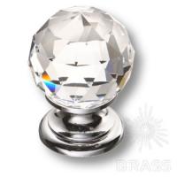9932-400 Ручка кнопка с кристаллом Swarovski, глянцевый хром
