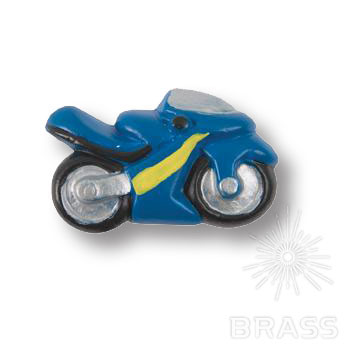 355AZ Ручка кнопка детская, мотоцикл синий