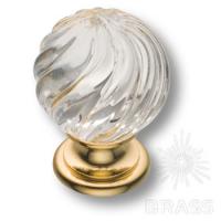 9911-100 Ручка кнопка с кристаллом эксклюзивная коллекция, глянцевое золото