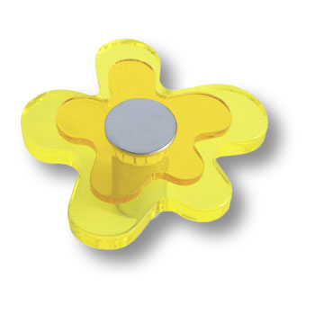 678AM Ручка кнопка детская, цветок желтый