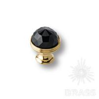 0Z5739.BN0.00 Ручка кнопка с черным кристаллом Swarovski эксклюзивная коллекция, глянцевое золото