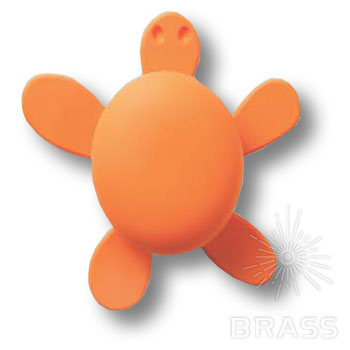 456025ST08 Ручка кнопка детская, черепаха оранжевая