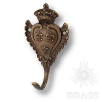 152010o Крючок, выполнен из латуни, цвет покрытия - античная бронза