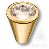 25.355.24.SWA.19 Ручка кнопка с кристаллом Swarovski эксклюзивная коллекция, глянцевое золото 24K