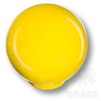 626AM Ручка кнопка детская коллекция , выполнена в форме шара, цвет желтый глянцевый