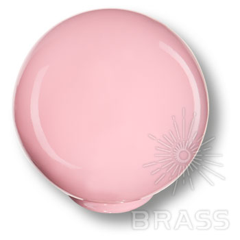 626RS1 Ручка кнопка детская коллекция , выполнена в форме шара, цвет розовый глянцевый