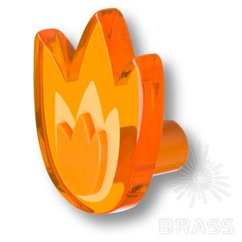 665NAX Ручка кнопка выполнена в форме тюльпана, оранжевый