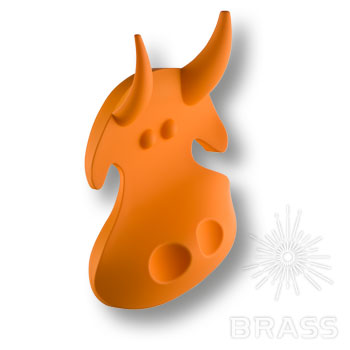 451064ST08 Ручка кнопка детская, корова оранжевая 64 мм