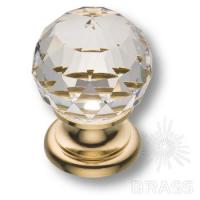 9932-100 Ручка кнопка с кристаллом Swarovski, глянцевое золото