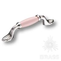 1640-51-96-PINK Ручка скоба, розовый/глянцевый никель 96 мм