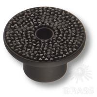 STONE16/N-SW/N Ручка кнопка c чёрными кристаллами Swarovski, цвет покрытия - чёрный 16 мм