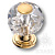 0737-030-1 Ручка кнопка с кристаллом, глянцевое золото 24K