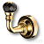 1471-003L BLACK Крючок однорожковый, латунь с чёрным кристаллом, глянцевое золото
