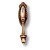 3770.0128.ВR.002 Ручка капля на подложке с ключевиной классика, старая бронза