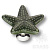 STAR 001 Ручка кнопка, зелёный/глянцевый хром