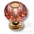 0737-318-1-Pink Ручка кнопка с кристаллом, глянцевое золото