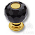 0737-320-1-BLACK Ручка кнопка с кристаллом, глянцевое золото