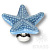 STAR 006 Ручка кнопка, голубой/глянцевый хром