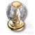 0737-003-MINI Ручка кнопка с кристаллом, глянцевое золото