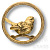 90087-Б/Бр Ручка мебельная "Птичка терра" правая, бронзовый с патиной тёмное золото