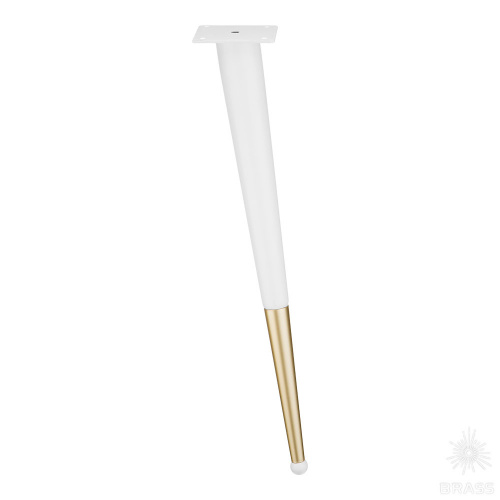 KMA-0125-0510-B12-C25 White/Matt Gold Опора мебельная, белый/матовое золото